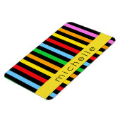 ストライプカラフル名,レインボーストライプズ,お名前 マグネット (左側)