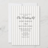 ストライプカントリークラブスタイルのサージグリーンの結婚式 招待状 (正面)