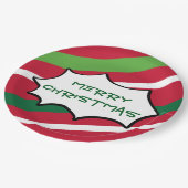 ストライプクリスマスプレート ペーパープレート (アングル)