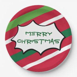 ストライプクリスマスプレート ペーパープレート