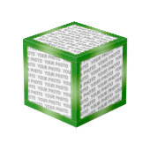 ストライプグラデーション – 緑+アイディア フォトキューブ (裏面アングル)