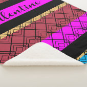 ストライプコジパターン(の模様が)あるーロマンチックボホバレンタイン シェルパブランケット (3/4)