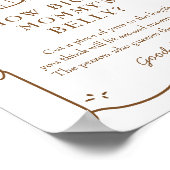 ストライプコーヒー赤ちゃんシャワー腹サイン ポスター (角)