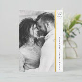 ストライプゴールドフォイル写真Save the Date Cards 箔招待状 (立ち正面)