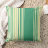 ストライプシーフオムグリーンと小麦装飾用クッション クッション (ブランケット)