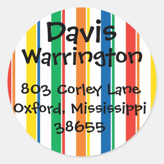 ストライプシールで楽しい ラウンドシール (正面)