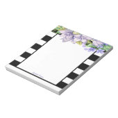 ストライプスタイリッシュ花 – 水色パーソナライズされた ノートパッド (回転)