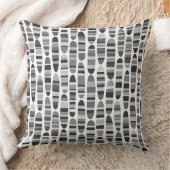 ストライプストローク120123 – 白黒 クッション (ブランケット)