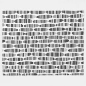 ストライプストローク120123 – 白黒 フリースブランケット (正面(横))