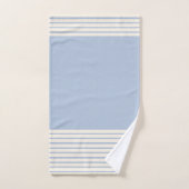 ストライプズPeriwinkle Blue Hues and Cream バスタオルセット (ハンドタオル)