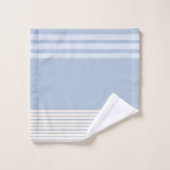 ストライプズPeriwinkle Blue Hues and Cream バスタオルセット (ウォッシュタオル)