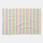 ストライプトレンディーピンクレッドイエローブルーグリーンカラー キッチンタオル (横)