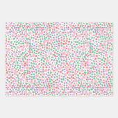 ストライプドットとハッピーバースデーレタリング ラッピングペーパーシート (正面2)