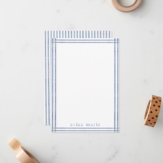 ストライプノテカパーソナライズされたード ノートカード (正面/裏面インサイチュ)