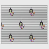 ストライプハロウィーンマーメイドウィッチラップ ラッピングペーパー (フラット)