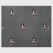 ストライプハロウィーンマーメイドウィッチラップ ラッピングペーパー (フラット)