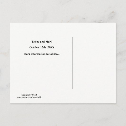 ストライプハートと日付の保存 案内ポストカード (裏面)