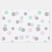 ストライプハートと水玉模様 ラッピングペーパーシート (正面)