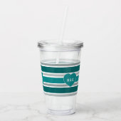 ストライプハートモノグラムカスタムタンブラー アクリルタンブラー (裏面)