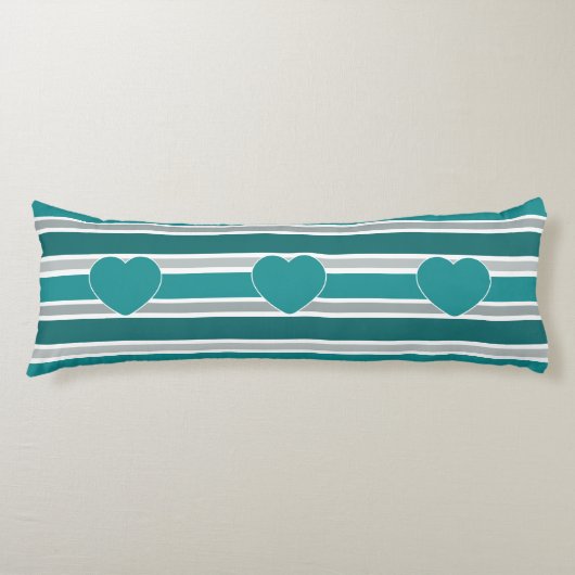 ストライプハート体枕 ボディピロー (正面)