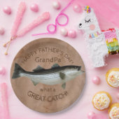 ストライプバスの父の日釣果 ペーパープレート (パーティー)