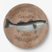 ストライプバスの父の日釣果 ペーパープレート (正面)