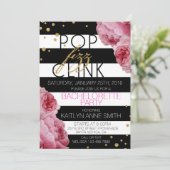 ストライプバラとグリッタードットバチェロレッテ 招待状 (スタンド正面)