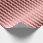 ストライプバラライン金ゴールドブルゴーディマルーンメタル ラッピングペーパー (角)