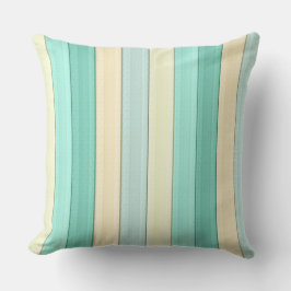 ストライプパステルミントピーチバーチカル幾何学模様 アウトドアクッション