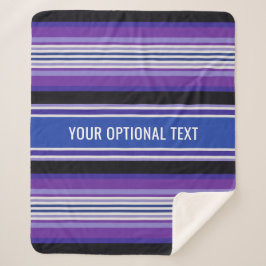 ストライプパターカスタムン文字フリースブランケット シェルパブランケット