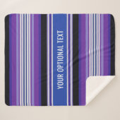 ストライプパターカスタムン文字フリースブランケット シェルパブランケット (正面(横))