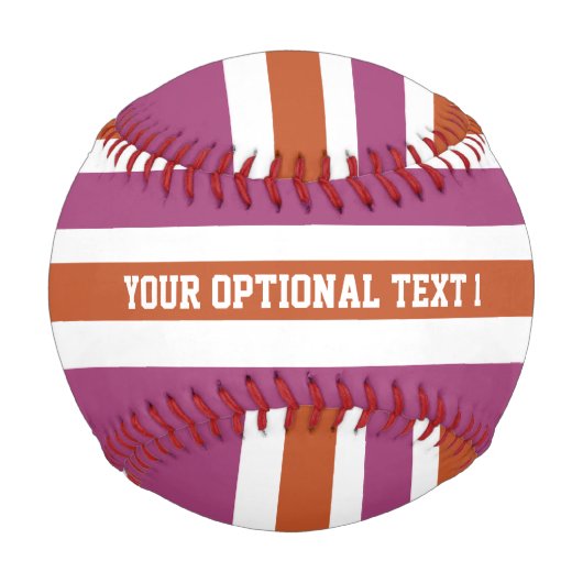 ストライプパターカスタムン野球 野球ボール (正面)