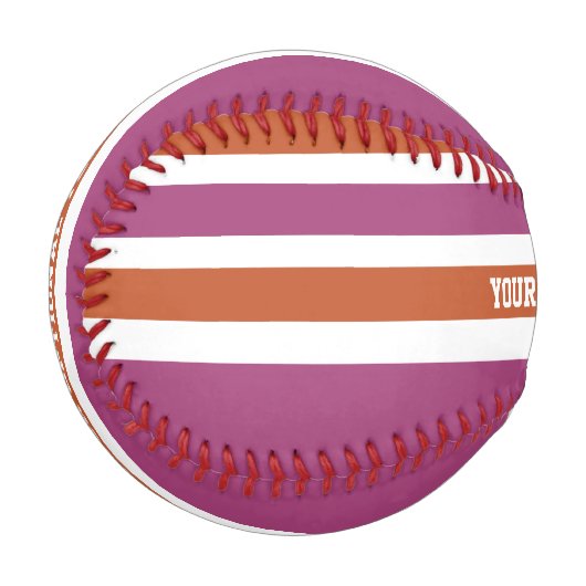 ストライプパターカスタムン野球 野球ボール (正面左)