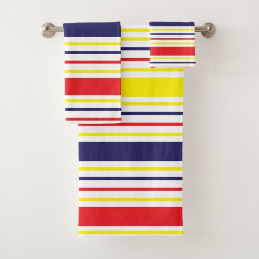 ストライプパターカラフルン夏モダン バスタオルセット (インサイチュ)