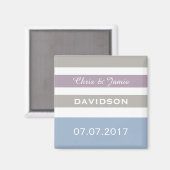 ストライプパターンのカスタムウェディングマグネット マグネット (正面/裏面)