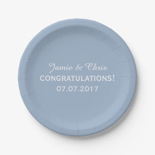 ストライプパターンのカスタム結婚式紙プレート ペーパープレート