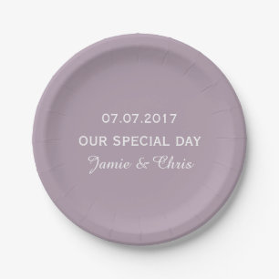 ストライプパターンのカスタム結婚式紙プレート ペーパープレート