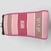 ストライプパターンカスタムモノグラムと文字カバー ゴルフヘッドカバー (正面)