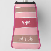 ストライプパターンカスタムモノグラムと文字カバー ゴルフヘッドカバー (回転90)