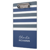ストライプパターンカスタムモノグラムのクリップボード クリップボード (左)