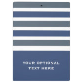 ストライプパターンカスタムモノグラムのクリップボード クリップボード (裏面)