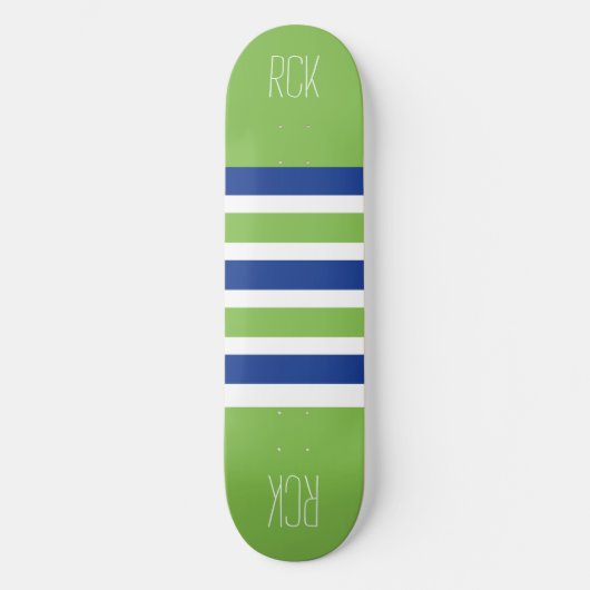 ストライプパターンカスタムモノグラムのスケートボード スケートボード (正面)