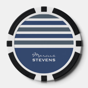 ストライプパターンカスタムモノグラムトランプのポーカーチップ ポーカーチップ