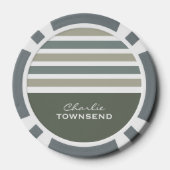 ストライプパターンカスタムモノグラムトランプのポーカーチップ ポーカーチップ (裏面)