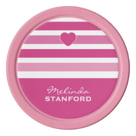 ストライプパターンカスタムモノグラムトランプのポーカーチップ ポーカーチップ