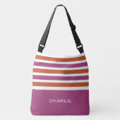 ストライプパターンカスタムモノグラムバッグ クロスボディバッグ (正面)