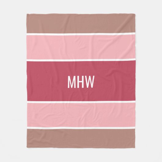 ストライプパターンカスタムモノグラムフリースブランケット フリースブランケット (正面)