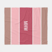 ストライプパターンカスタムモノグラムフリースブランケット フリースブランケット (正面(横))