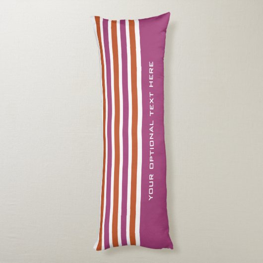 ストライプパターンカスタムモノグラム体クッション ボディピロー (裏面 (縦))