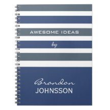 ストライプパターンカスタムモノグラム手帳